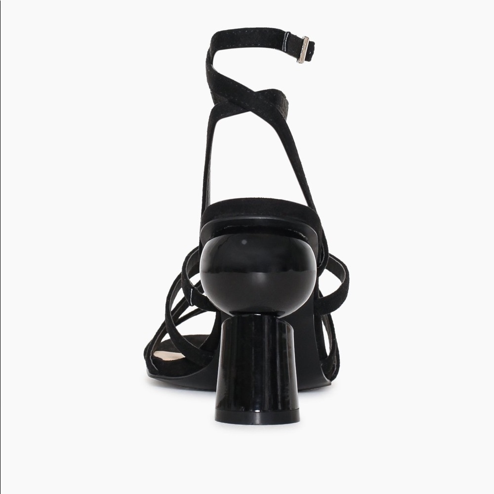 Black straps Heel Sandals with Unique heel euro 39 - Picture 3 of 5